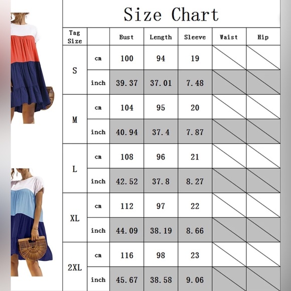 Ruffled Wht, Grn, Blue Colorblock Short Sleeve Crew Neck Shift, Mini Dress. Sz L - Picture 6 of 7